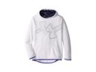 Under Armour Kids Af Hoodie Dual Logo (big Kids) (white/constellation Purple) Girl's Sweatshirt