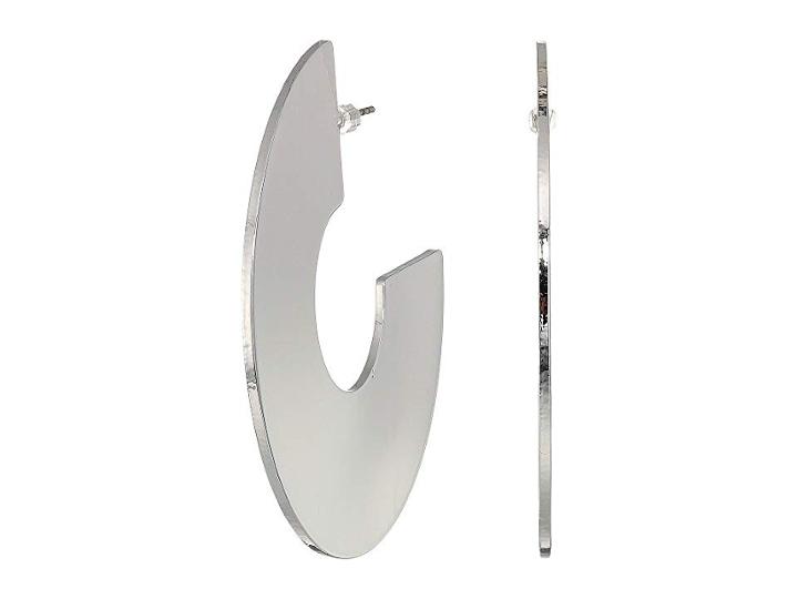 Guess Wide Flat C Hoop Earrings (silver) Earring