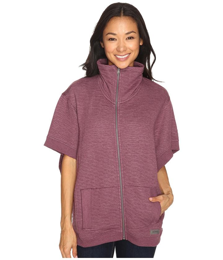 Merrell Kota Quilted Poncho (prune Purple Heather) Women's Clothing
