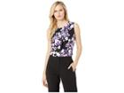 Calvin Klein Foil Printed Pleat Neck Cami (night Multi) Women's Clothing