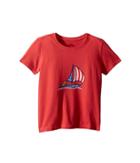 Life Is Good Kids Crusher Americana Sailboat Tee (toddler) (americana Red) Kid's T Shirt