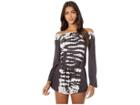 Chaser Cool Jersey Shirred Off Shoulder Bell Sleeve Romper (tie-dye) Women's Jumpsuit & Rompers One Piece