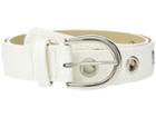 Steve Madden Belt With Gold Eilets (white) Women's Belts