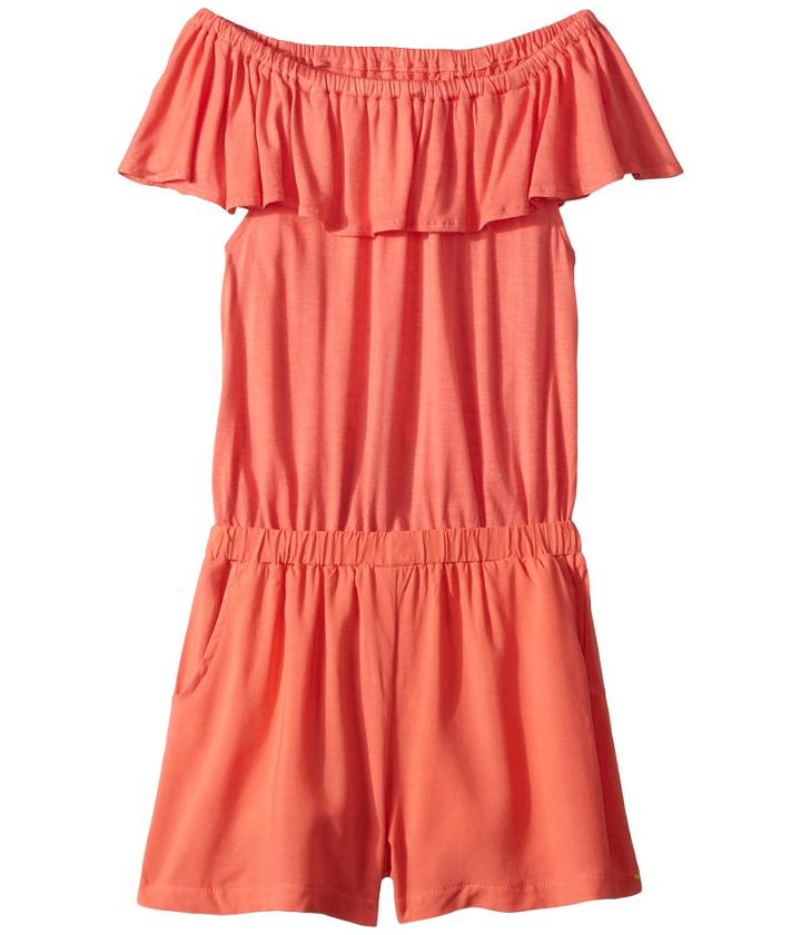 Ella Moss Girl Open Back Romper (big Kids) (porcelain Rose) Girl's Jumpsuit & Rompers One Piece