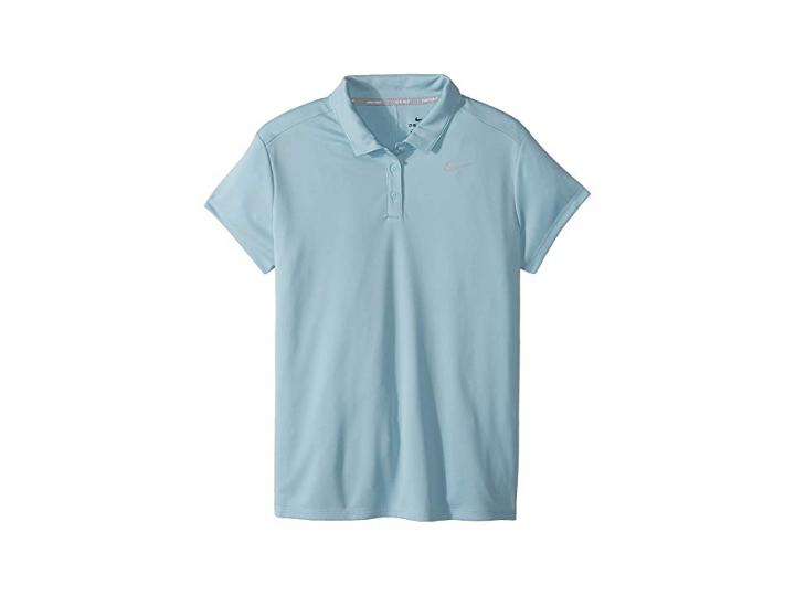 Nike Kids Dry Victory Polo Short Sleeve (little Kids/big Kids) (ocean Bliss/flt Silver) Girl's Short Sleeve Pullover