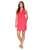 Tommy Bahama Pearl Split-neck Swim Dress Cover-up (cerise) Women's Swimwear
