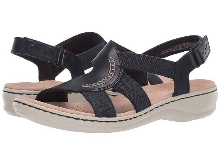 Clarks Leisa Joy (navy Leather/textile Combo) Women's Sandals