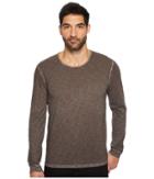 7 For All Mankind Long Sleeve Raw Crew Neck Tee (charcoal) Men's T Shirt