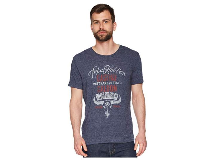 Lucky Brand Texas Hold Em Casino Tee (american Navy) Men's Clothing