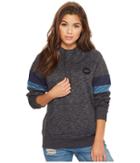 Rvca Motors Patch Hooded Pullover (black) Women's Clothing