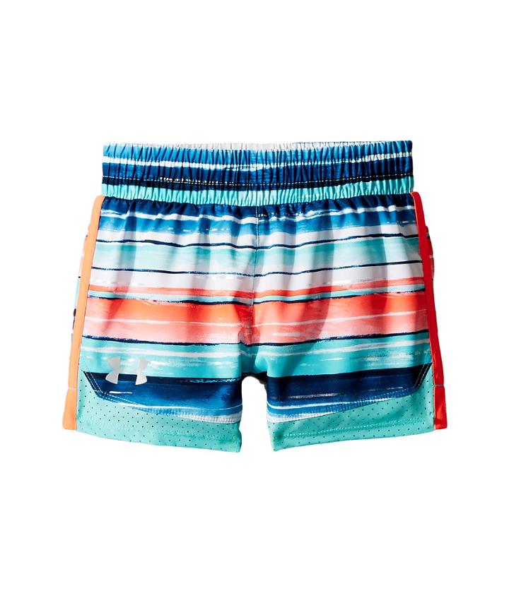 Under Armour Kids Water Stripe Run Shorts (little Kids) (tropical Tide) Girl's Shorts