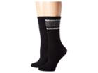 Hue Marled Stripe Boot Socks 2-pair Pack (black) Women's Crew Cut Socks Shoes