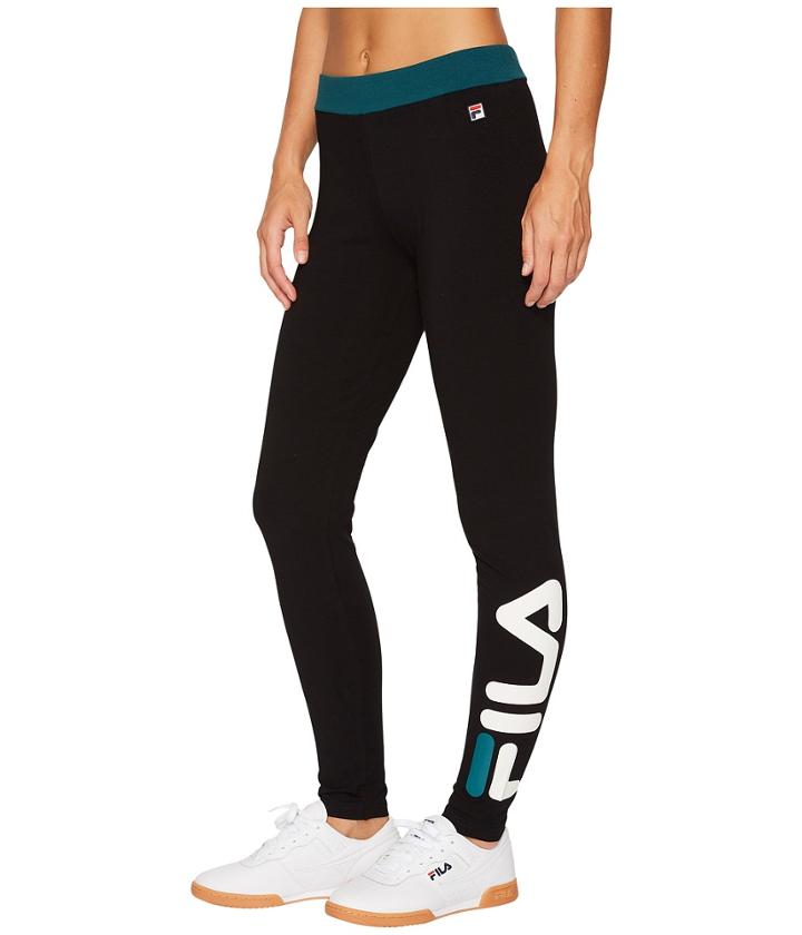 Fila Imelda Tights (baclk/gardenia/deep Teal) Women's Casual Pants