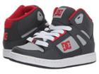 Dc Kids Pure High-top (little Kid/big Kid) (grey/grey/red) Boys Shoes
