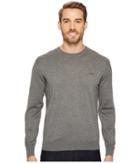 Lacoste 100% Cotton Jersey Crew Neck Sweater (galaxite Chine) Men's Sweater