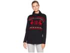 Chaps Soft Cotton Interlock Long Sleeve Knit (polo Black) Women's Clothing