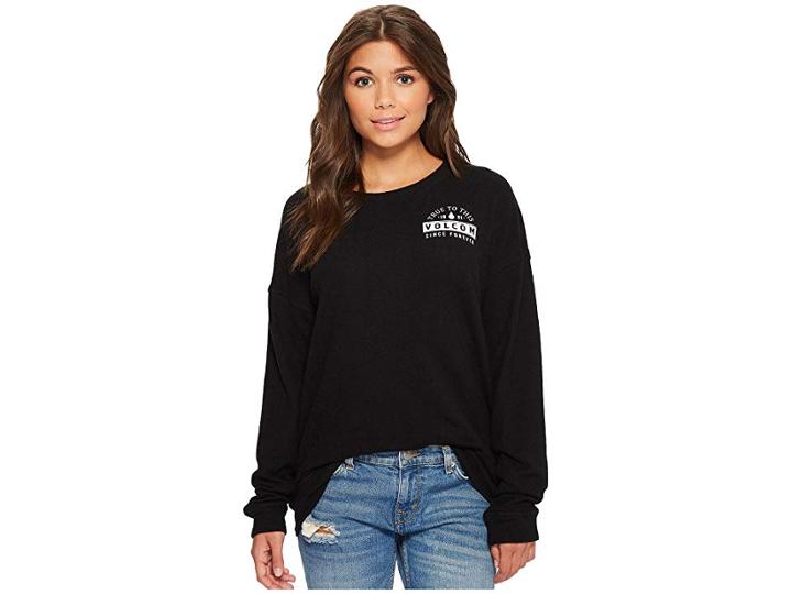 Volcom Lil Crew Fleece (black) Women's Fleece