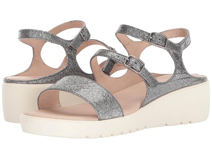 Johnston & Murphy Clara (pewter Crinkle Patent Leather) Women's Sandals