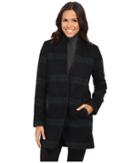 Michael Michael Kors Plaid Menswear Wool Coat (black/green) Women's Coat