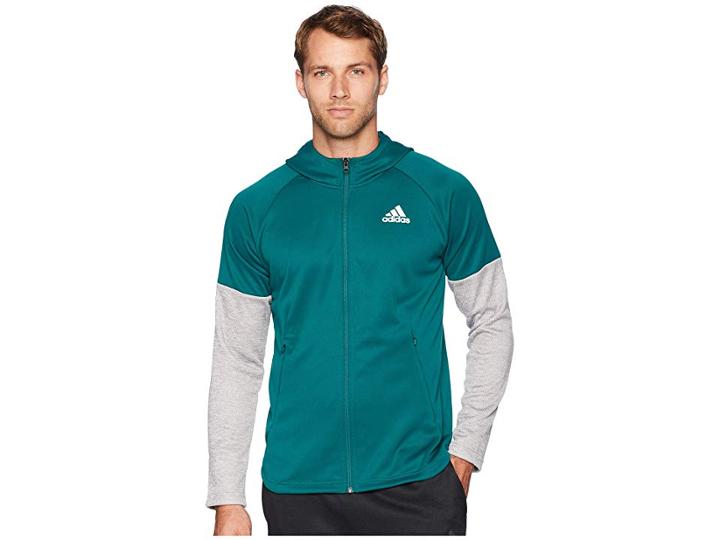 Adidas Team Issue Lite Hoodie (noble Green/medium Grey Heather) Men's Sweatshirt