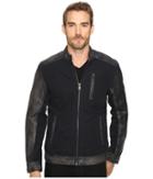 Lucky Brand Cotton Leather Jacket (black) Men's Coat