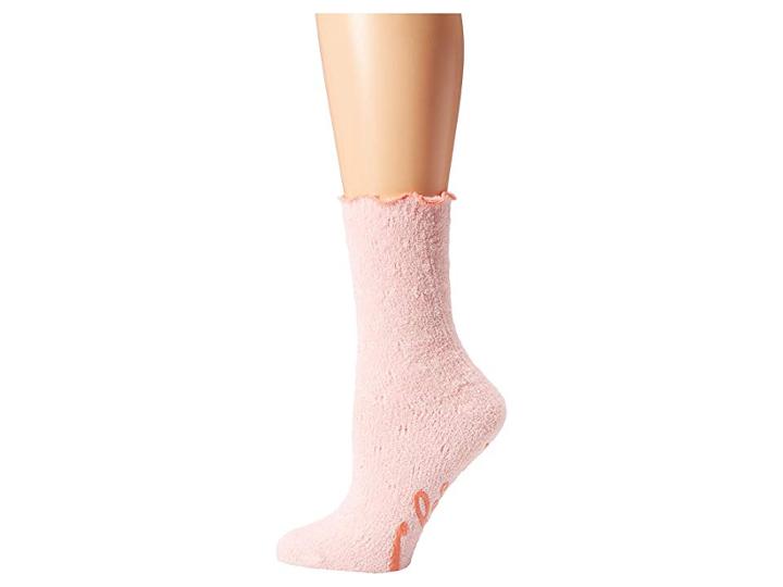 Hue Quilted Ultra Soft Crew Slipper Sleep Sock With Grippers (tutu) Women's Crew Cut Socks Shoes