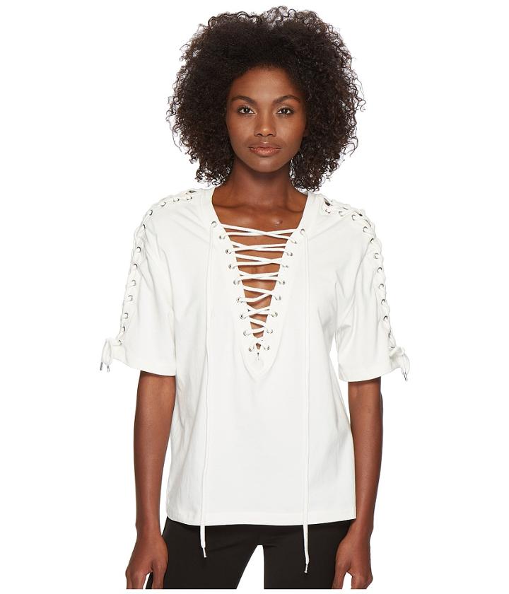 Mcq Laced Long Sleeve Top (ivory) Women's Clothing