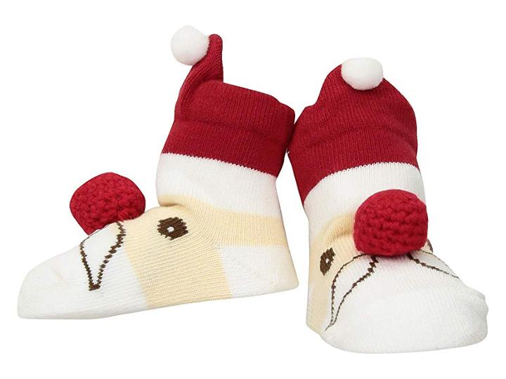 Mud Pie Santa Rattle Toe Socks (red) Kids Shoes