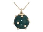 Tory Burch Studded Pendant Necklace (malachite/coastal Pink) Necklace
