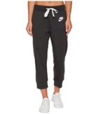 Nike Sportswear Gym Classic Capri (black Heather/sail) Women's Casual Pants