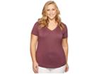 Kari Lyn Plus Size Lucy Short Sleeve Pocketed Tee (sangria) Women's T Shirt