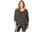 Michael Michael Kors Plus Size Pearl Deco Peasant Top (black/bone) Women's Clothing