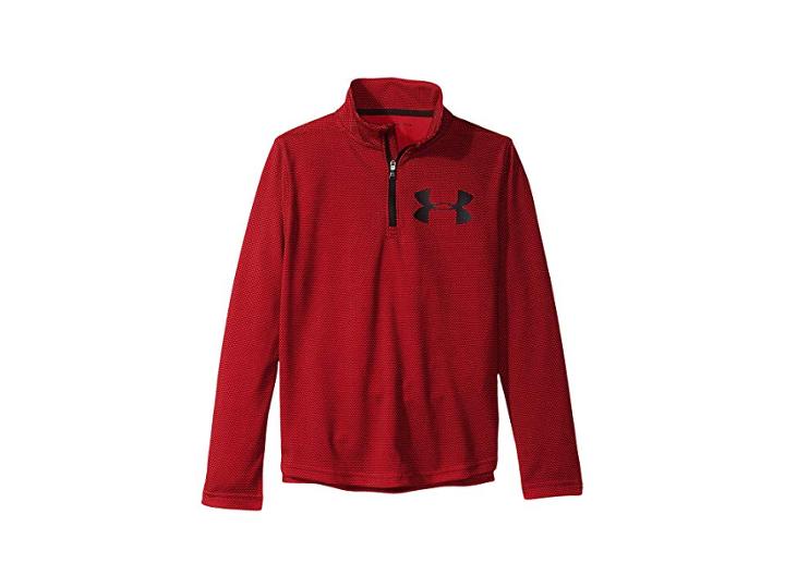 Under Armour Kids Textured Tech 1/4 Zip (big Kids) (red/black) Boy's Sweatshirt