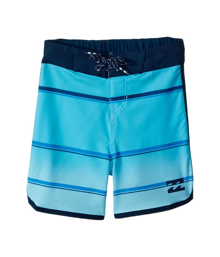 Billabong Kids 73 X Stripe Boardshorts (toddler/little Kids) (light Blue) Boy's Swimwear