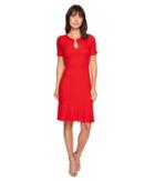 Michael Michael Kors Ring Keyhole Rib Dress (true Red) Women's Dress