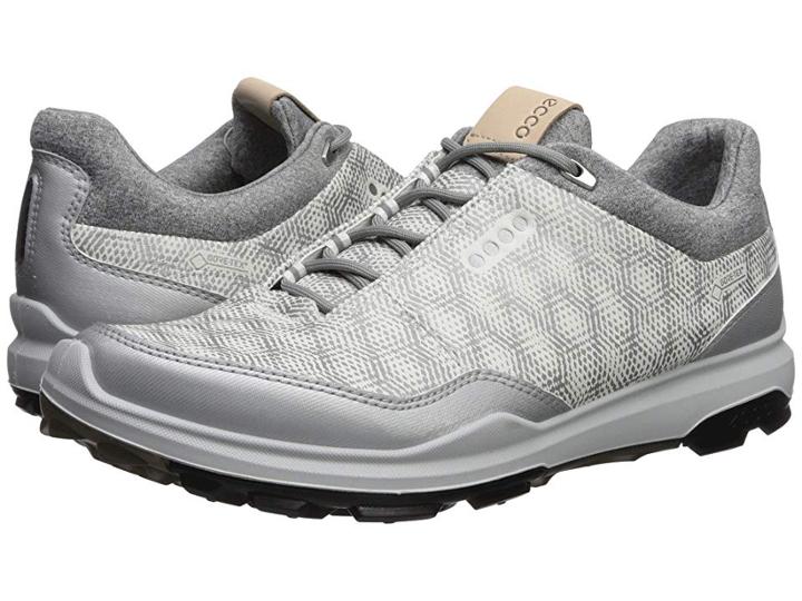 Ecco Golf Biom Hybrid 3 Gtx (white/silver Metallic) Men's Golf Shoes