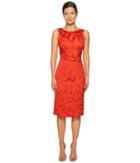 Zac Posen Party Jacquard Sleeveless Dress (coral/orange) Women's Dress
