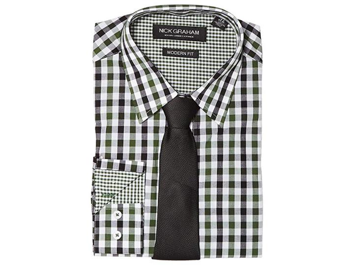 Nick Graham Multi Gingham (green) Men's Clothing
