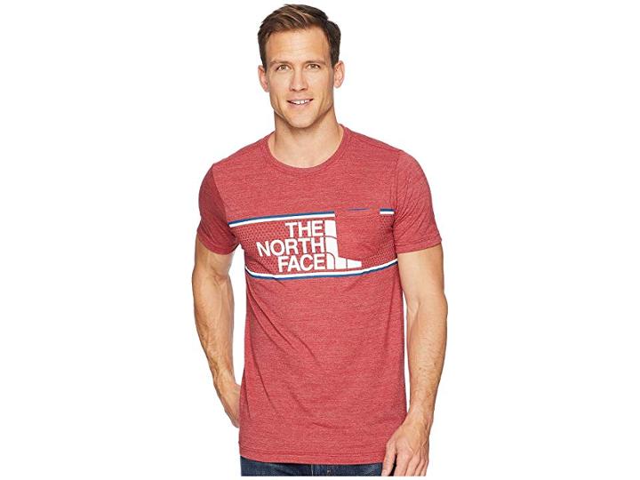 The North Face Americana Tri-blend Pocket Tee (cardinal Red Heather) Men's T Shirt