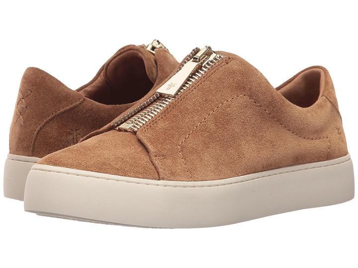 Frye Lena Zip Low (tan Soft Oiled Suede) Women's Lace Up Casual Shoes