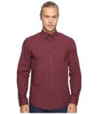 Ben Sherman Long Sleeve Gingham Woven Shirt (rust Orange) Men's Long Sleeve Button Up