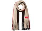 Calvin Klein Three-color Wrap Knit Scarf (black) Scarves