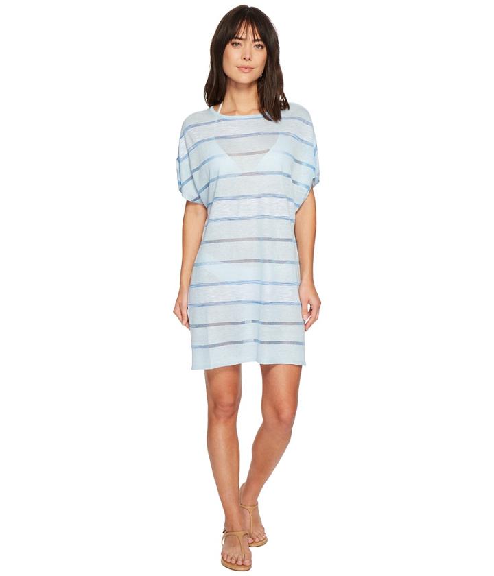 Echo Design Bay Breeze T-shirt Tunic Cover-up (coastal Blue) Women's Swimwear