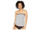 Athena Riviera Dot Cold Shoulder Blouson Top (white) Women's Swimwear