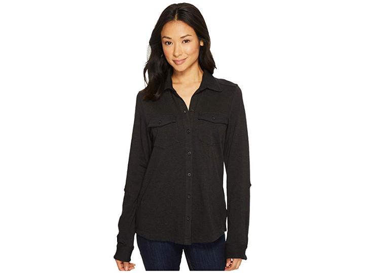 Columbia Easygoing Button Down Shirt (black) Women's Long Sleeve Button Up