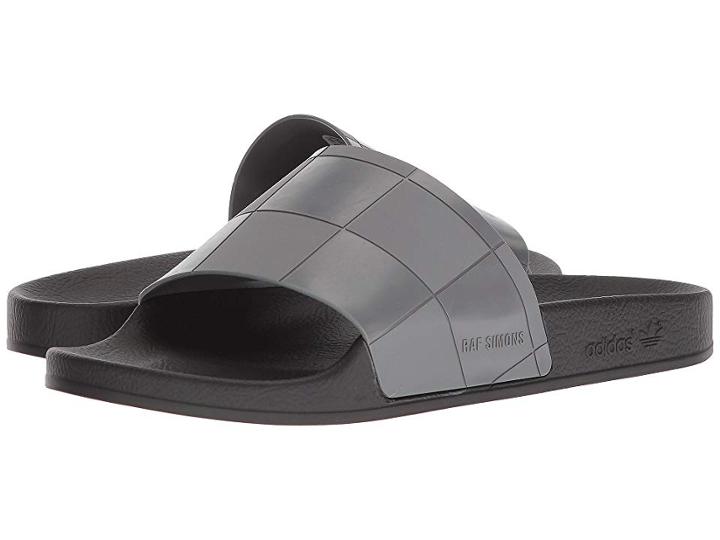 Adidas By Raf Simons Adilette Checkerboard (core Black/core Black/granite) Men's Shoes