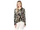 Kenneth Cole New York Printed Mixed Media Top (urban Reflect Multi) Women's Clothing