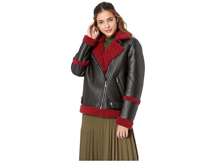 Sam Edelman Oversized Moto Jacket (black) Women's Coat