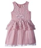 Nanette Lepore Kids Lace/tulle Dress With 3d Flowers (little Kids/big Kids) (lilac) Girl's Dress
