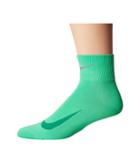 Nike Elite Run Lightweight 2.0 Quarter (electro Green/reflect Silver) Quarter Length Socks Shoes